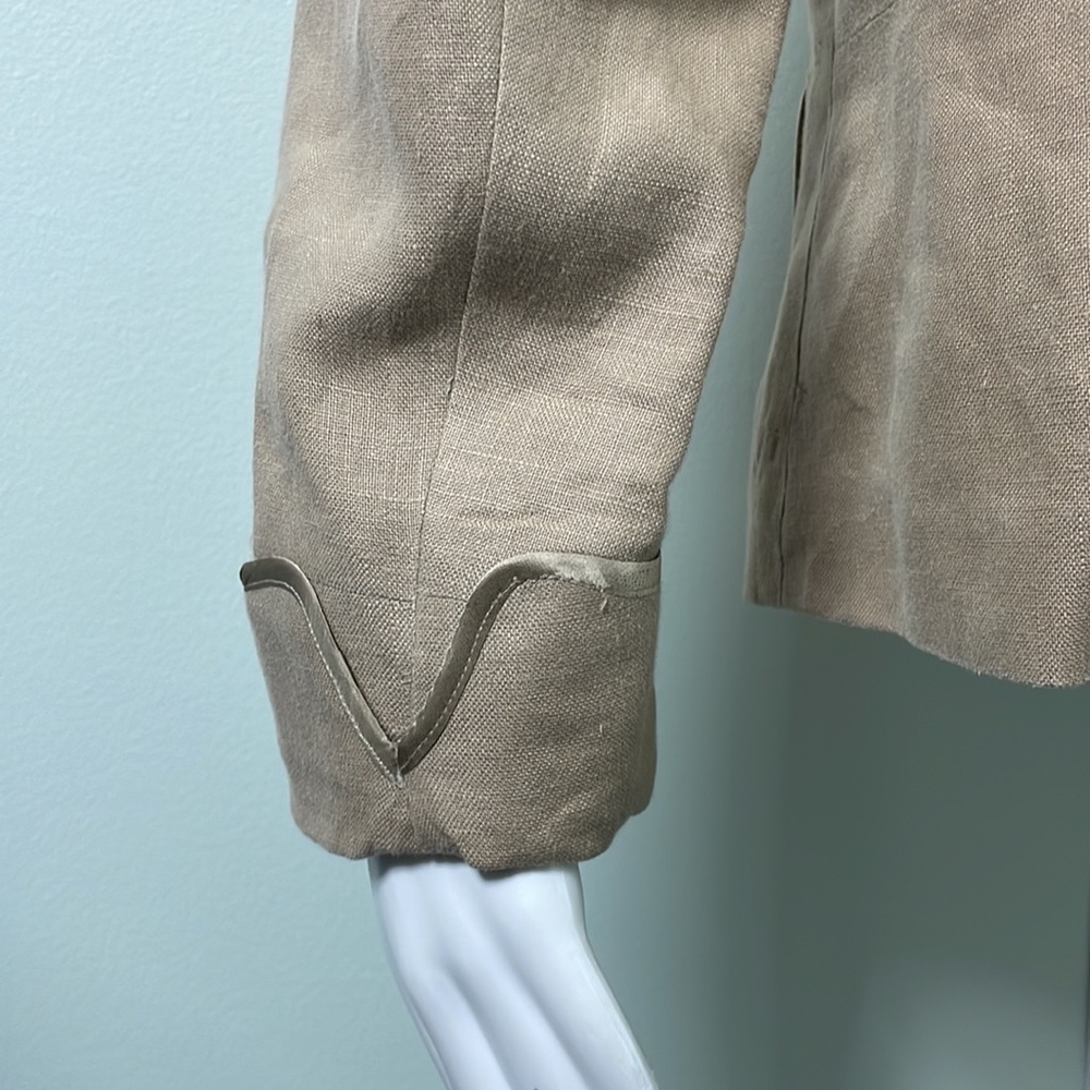Tan Linen Blazer - Picture 5 of 10